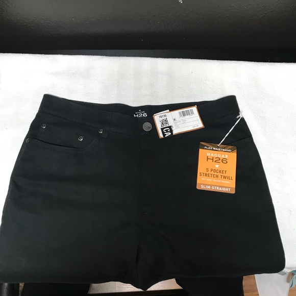 Haggar Other - NWT Haggar H26 Black Straight Slim Pants 32x 32